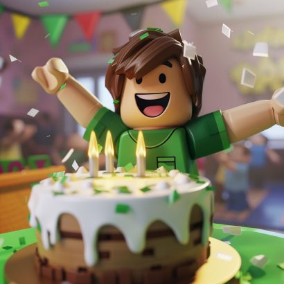 lego-man-is-standing-front-cake-with-number-1-it